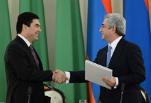 Պաշտոնական այցով Երևան է ժամանել Թուրքմենստանի նախագահ Գուրբանգուլի Բերդիմուհամեդովը