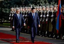 The ceremony of farewell for the President of Turkmenistan who was in Armenia on official visit