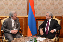 President Serzh Sargsyan received the famous French actor Alain Delon