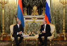 Президент Серж Саргсян в Москве встретился с Президентом РФ Владимиром Путиным