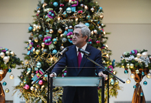 Президент принял участие в приеме, организованном в Центральном банке РА по случаю праздников Нового года и Рождества