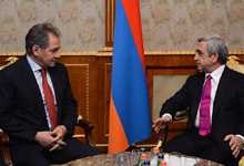 President Serzh Sargsyan received the Minister of Defense of the Russian Federation Sergei Shoygu