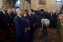 President Serzh Sargsyan attended a special Easter mass at the Holy See of Echmiadzin