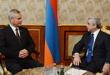 President received delegation headed by the Chairman of the House of Representatives of the National Assembly of Belarus Vladimir Andreichenko