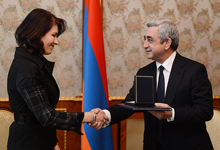 President Serzh Sargsyan received the Ukrainian historian, specialist in the Armenian Studies Irina Gayuk