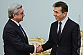 Президент Серж Саргсян и прибывший с официальным визитом в Армению Премьер-министр Грузии Бидзина Иванишвили в резиденции Президента РА
