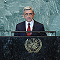 President Serzh Sargsyan speaks at the 66th session of the UN General Assembly in the US-23.09.2011