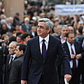 Президент РА, председатель РПА Серж Саргсян во время предвыборной агитации парламентских выборов 6 мая 2012г. 