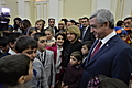 Президент Серж Саргсян и госпожа Рита Саргсян по случаю наступающих праздников в резиденции Президента приняли многочисленных детей