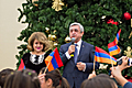Президент Серж Саргсян и госпожа Рита Саргсян в связи с наступающими праздниками в резиденции Президента приняли многочисленных детей