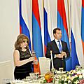 В рамках государственного визита Президента РФ в Армению государственный ужин в честь Дмитрия Медведева и Светланы Медведевой