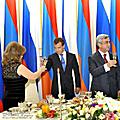 В рамках государственного визита Президента РФ в Армению государственный ужин в честь Дмитрия Медведева и Светланы Медведевой