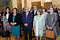 RA President Serzh Sargsyan, First Lady Rita Sargsyan and Poland's First Lady Anna Komorowska at the National Picture Gallery of Armenia