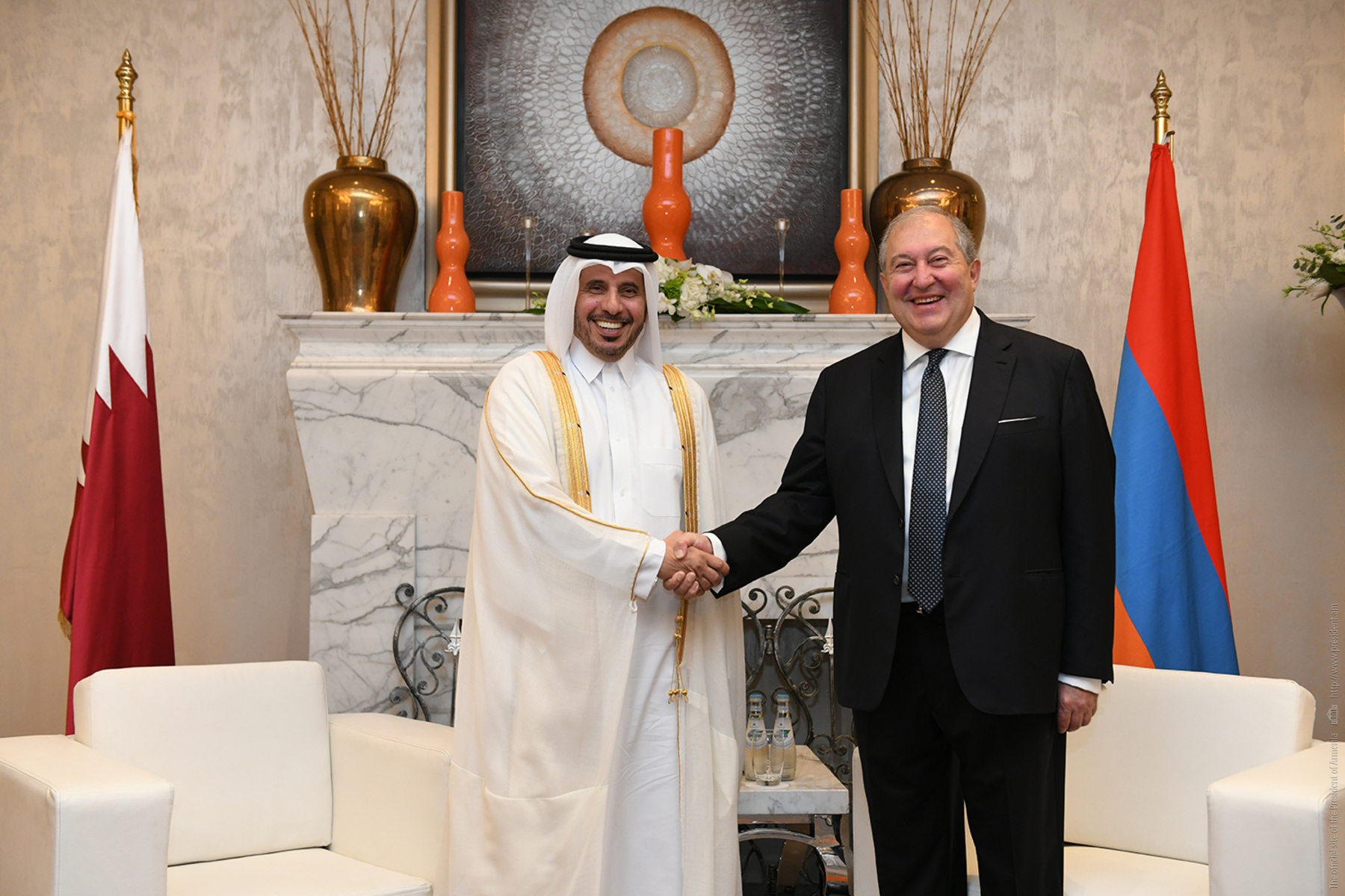 President Armen Sarkissian met in Doha with the Prime Minister of the