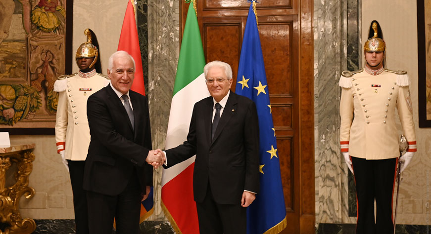 La visite officielle du Président Vahagn Khatchatourian en République d'Italie